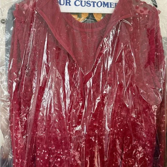 Needle & Thread Red Long Sleeve Dress - Picture 3 of 4